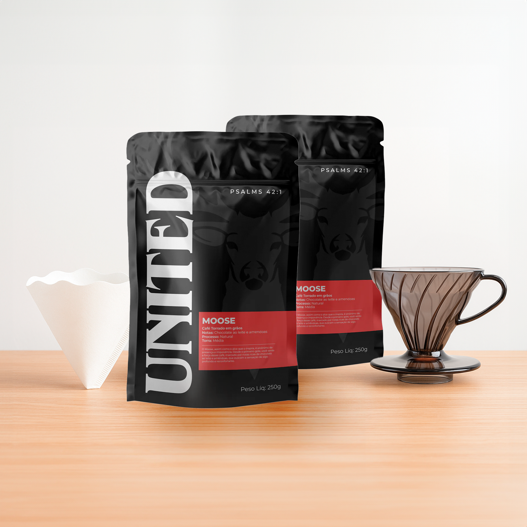 Moose 500g + Suporte V60 + Filtro Koar 50 Und