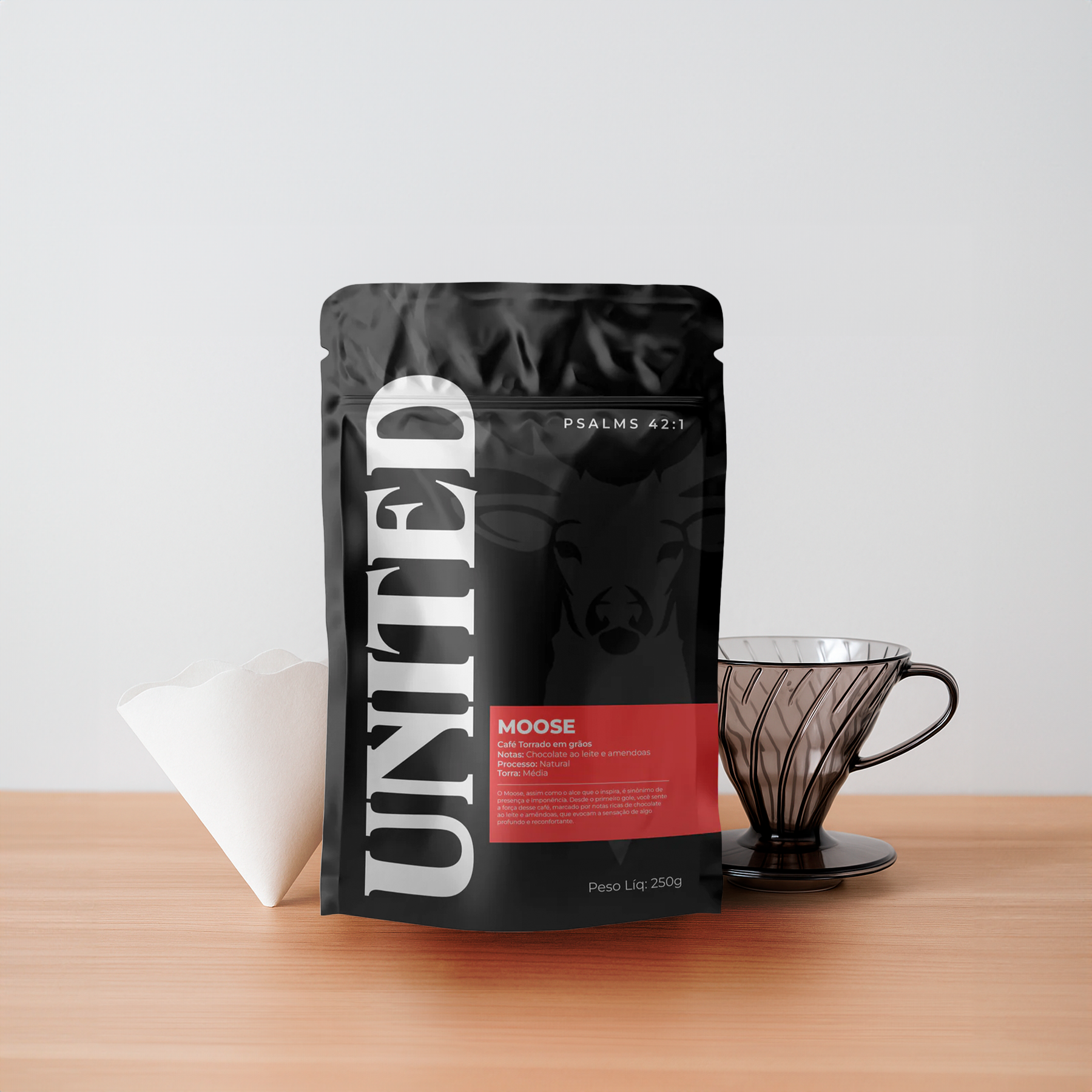 Moose 250g + Suporte V60 + Filtros Koar 50 unidades