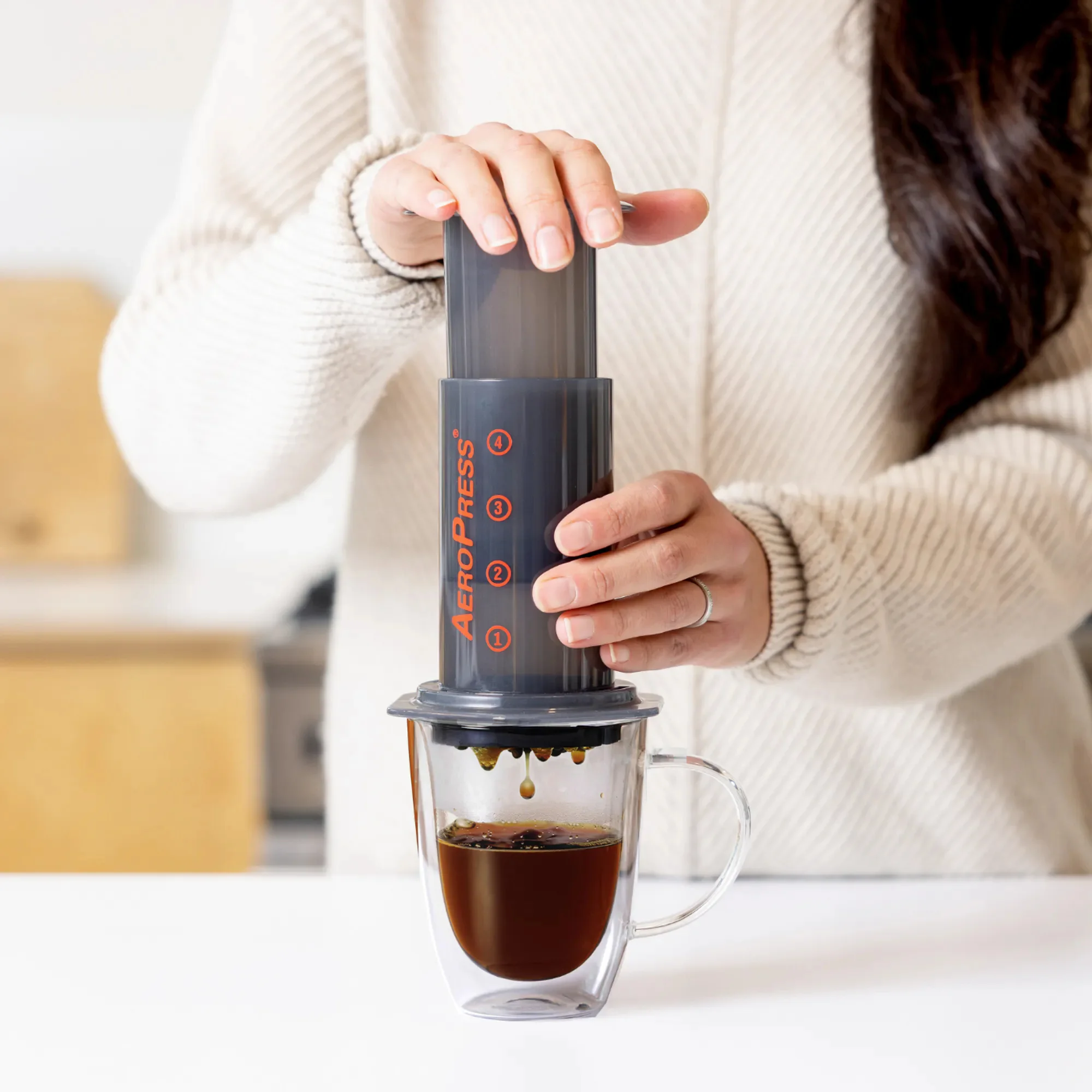 AeroPress Cinza Pocket Press 300ml