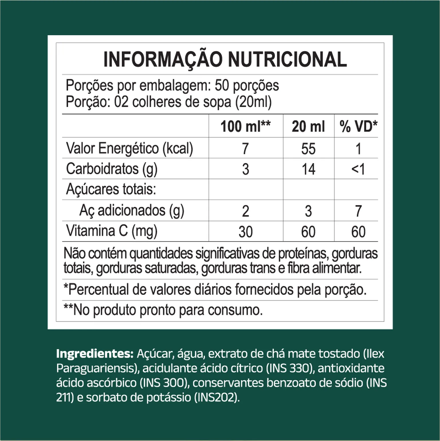 Xarope de Chá Mate Tostado