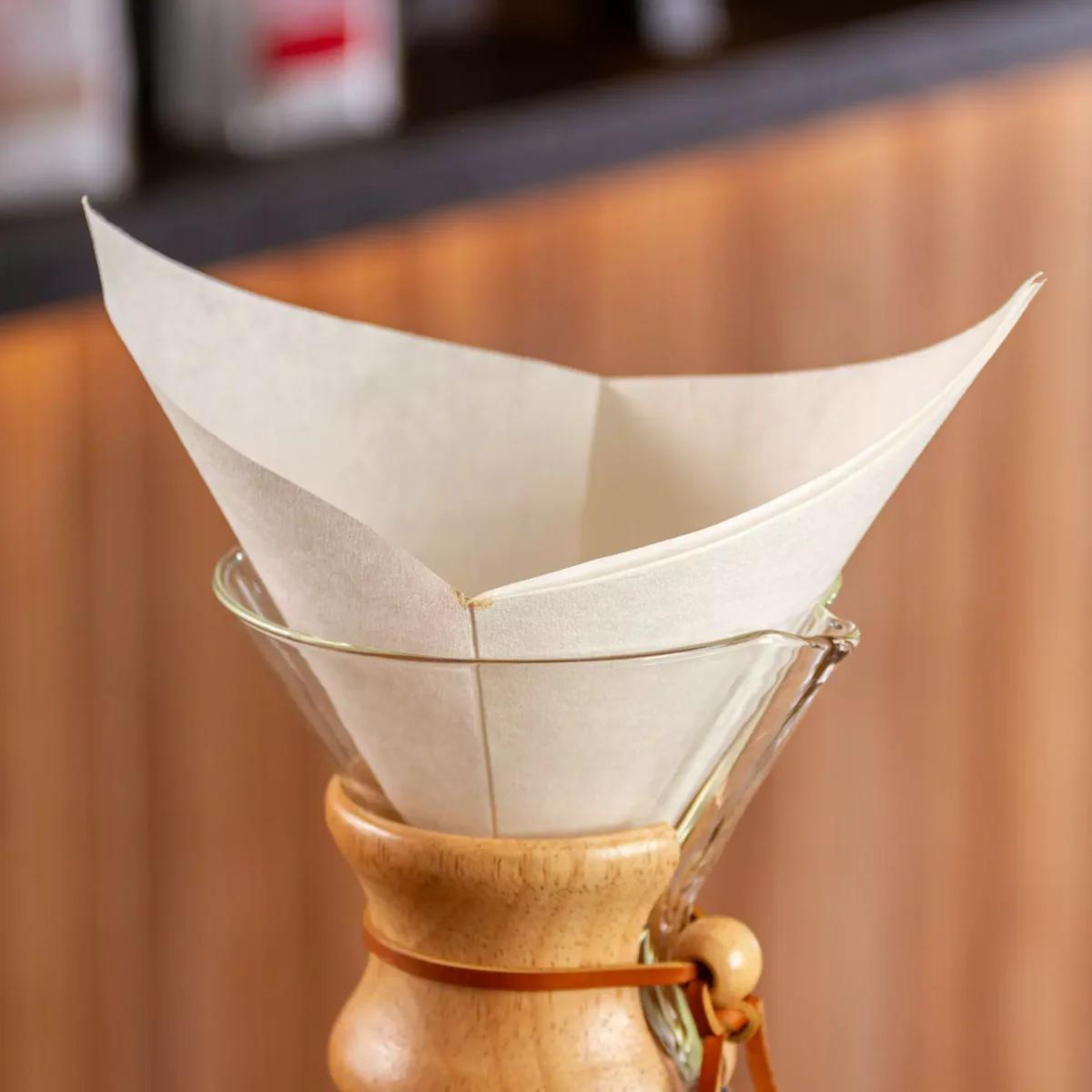 Filtro Quadrado Pré-Dobrado para Chemex - 100un