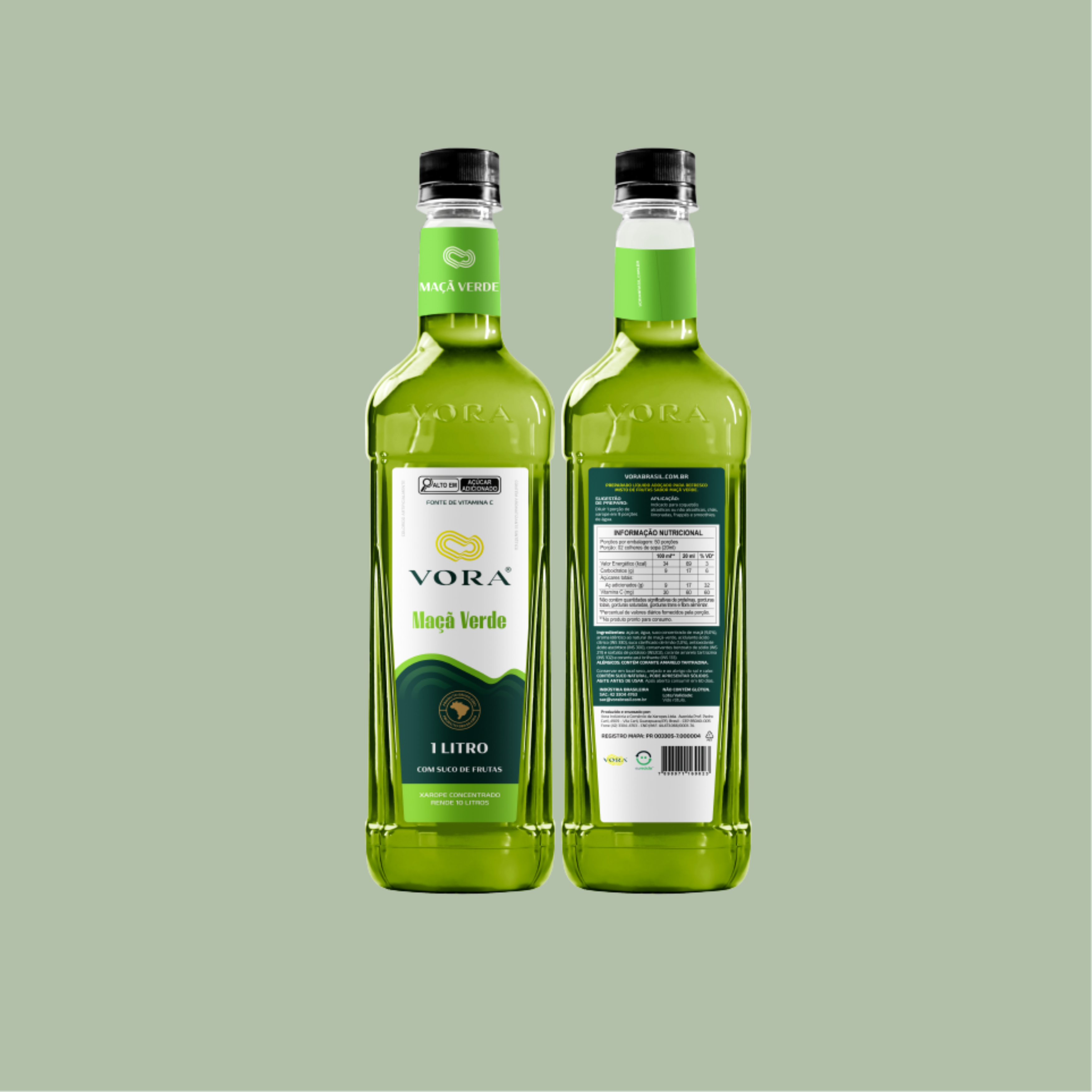 Xarope Misto de Fruta Sabor Maçã Verde